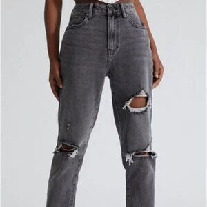 PacSun Faded Black Ripped Mom Jeans